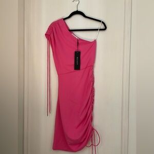 NWT Elliatt Rory One-Shoulder Hot Dress in Hot Pink! XS